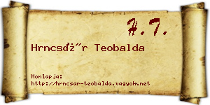Hrncsár Teobalda névjegykártya